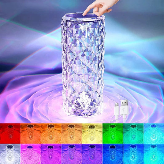 16 Colors LED Crystal Touch Table Lamp